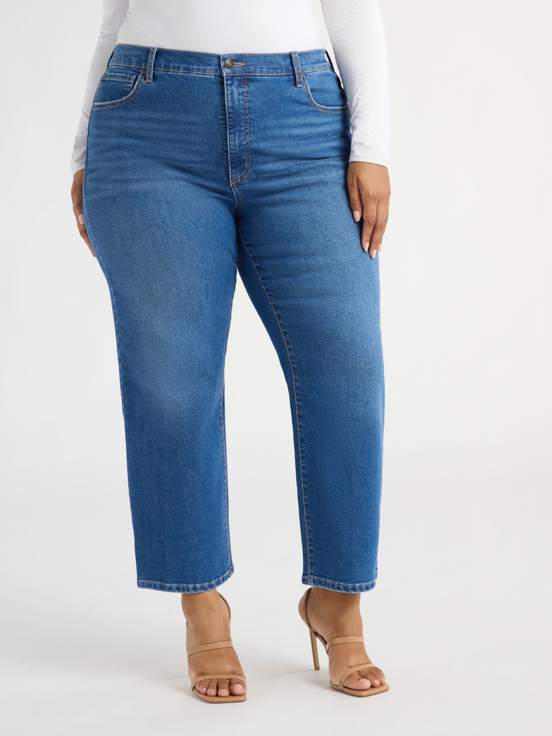 Sofia Jeans Women's and Women's Plus Lana Relaxed High Rise Jeans, 26" Inseam, Sizes 0-28W