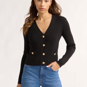 Sofia Jeans Women's and Women's Plus Ribbed Button Cardigan, Lightweight, Size XS-4X