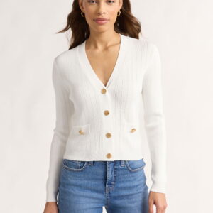 Sofia Jeans Women's and Women's Plus Ribbed Button Cardigan, Lightweight, Size XS-4X