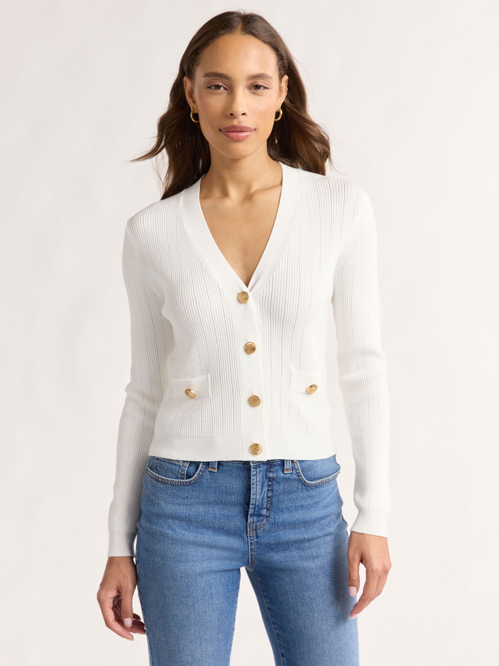 Sofia Jeans Women's and Women's Plus Ribbed Button Cardigan, Lightweight, Size XS-4X