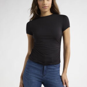 Sofia Jeans Women's and Women's Plus Ruched Side Tee with Short Sleeves, XS-4X