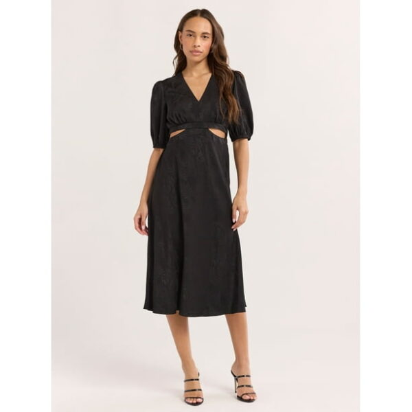 Sofia Jeans Women's and Women's Plus Satin Jacquard Dress, Mid Calf Length, Sizes XS-4X