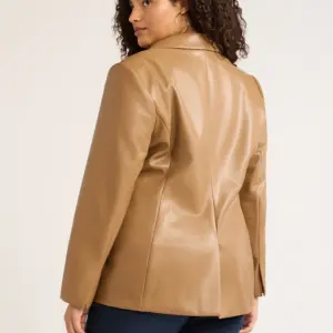 Sofia Jeans Women's and Women's Plus Size Faux Leather Single Breasted Blazer, Sizes XS-5X