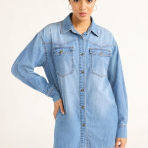 Sofia Jeans Women's and Women's Plus Sofia Oversized Boyfriend Shirt with Long Sleeves, Sizes XS-4X