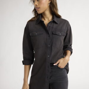 Sofia Jeans Women's and Women's Plus Sofia Oversized Boyfriend Shirt with Long Sleeves, Sizes XS-4X