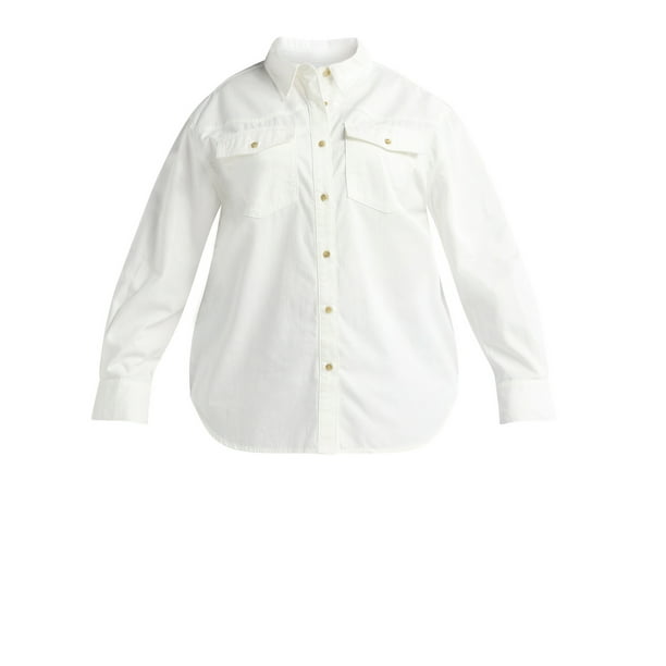 Sofia Jeans Women's and Women's Plus Sofia Oversized Boyfriend Shirt with Long Sleeves, Sizes XS-4X
