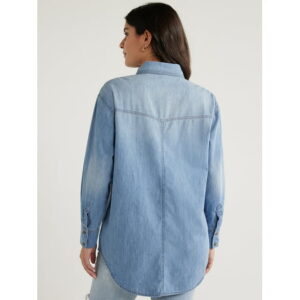 Sofia Jeans Women's and Women's Plus Sofia Oversized Boyfriend Shirt with Long Sleeves, Sizes XS-4X