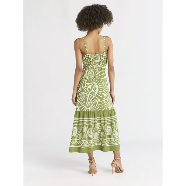Sofia Jeans Women's and Women's Plus Tie Front Maxi Dress, Sizes XS-4X