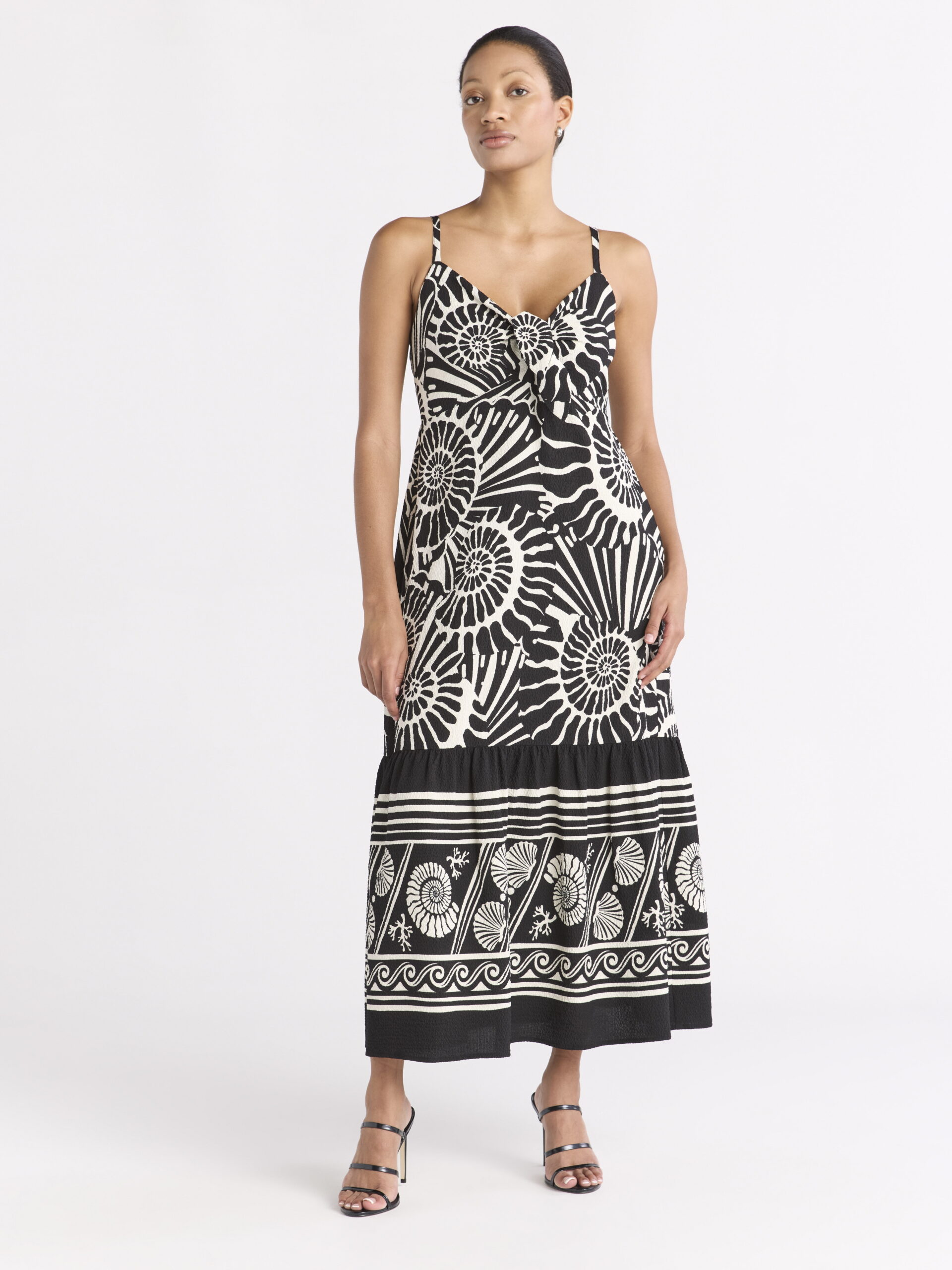 Sofia Jeans Women's and Women's Plus Tie Front Maxi Dress, Sizes XS-4X