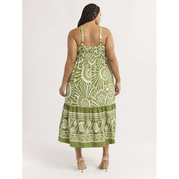 Sofia Jeans Women's and Women's Plus Tie Front Maxi Dress, Sizes XS-4X