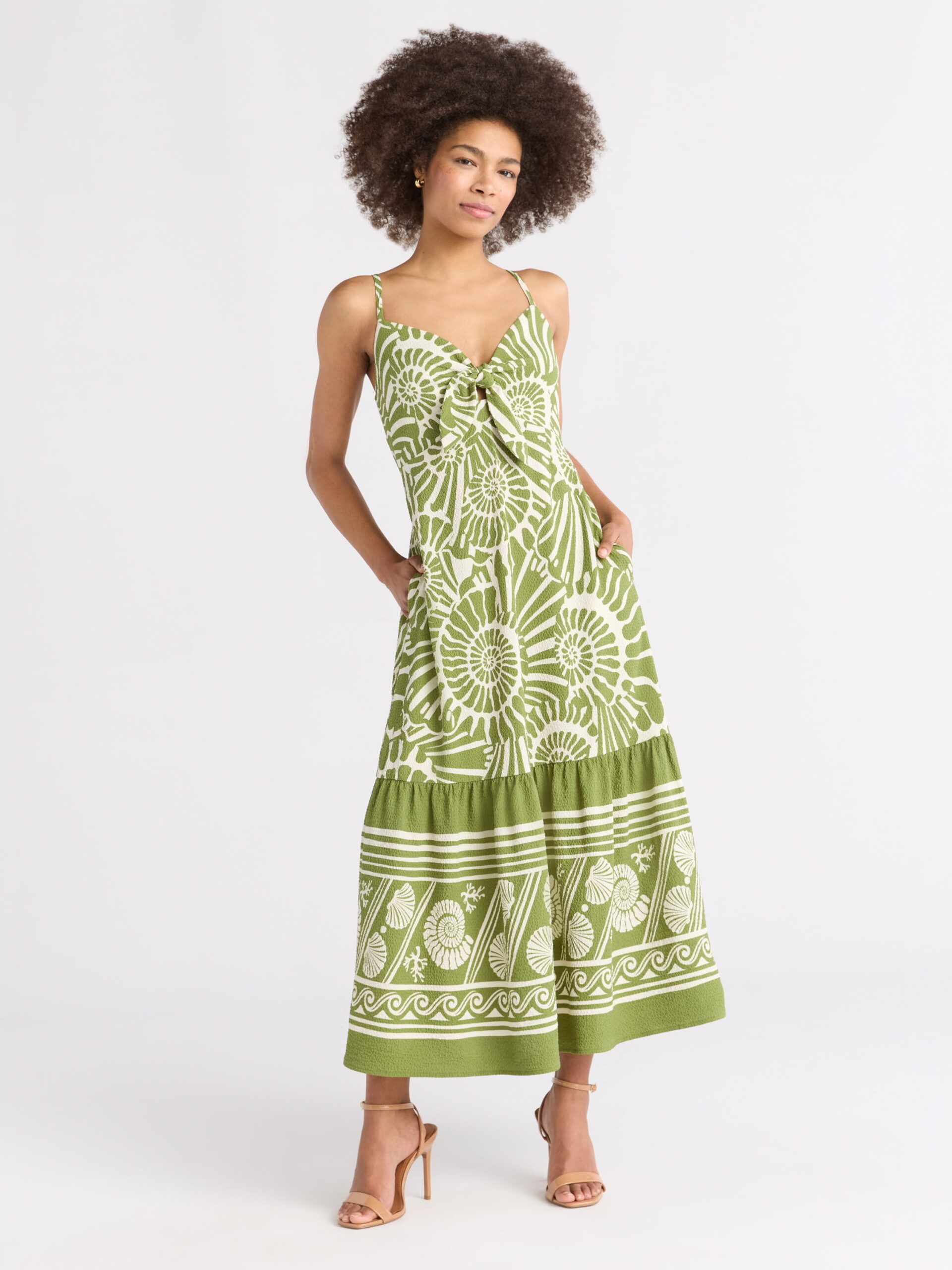 Sofia Jeans Women's and Women's Plus Tie Front Maxi Dress, Sizes XS-4X