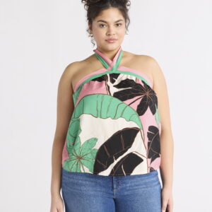 Sofia Jeans Women's and Women's Plus Tie Halter Top, Sizes XS-4X