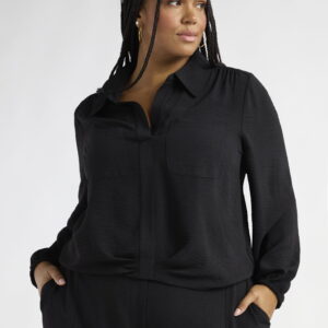 Sofia Jeans Women's and Women's Plus Utility Blouse with Long Sleeves, Sizes XS-4X