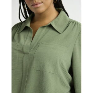 Sofia Jeans Women's and Women's Plus Utility Blouse with Long Sleeves, Sizes XS-4X