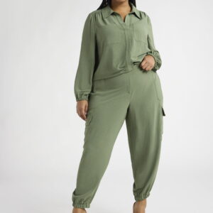 Sofia Jeans Women's and Women's Plus Utility Blouse with Long Sleeves, Sizes XS-4X
