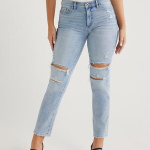 Sofia Jeans Women's Beatrix Mid Rise Distressed Boyfriend Jeans, 27" Inseam, Sizes 00-22