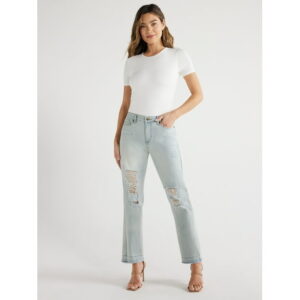 Sofia Jeans Women's Beatrix Relaxed Boyfriend Mid Rise Distressed Jeans, 27" Inseam, Sizes 0-20