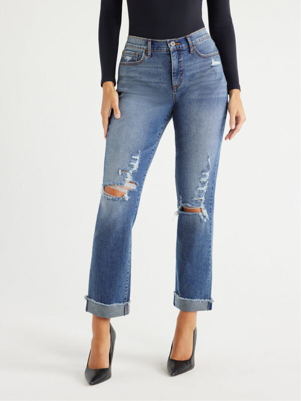 Sofia Jeans Women's Beatrix Slouchy Boyfriend Mid Rise Distressed Jeans, 27" Inseam, Sizes 0-18 Sofia Jeans Women's Beatrix Slouchy Boyfriend Mid Rise Distressed Jeans, 27" Inseam, Sizes 0-18
