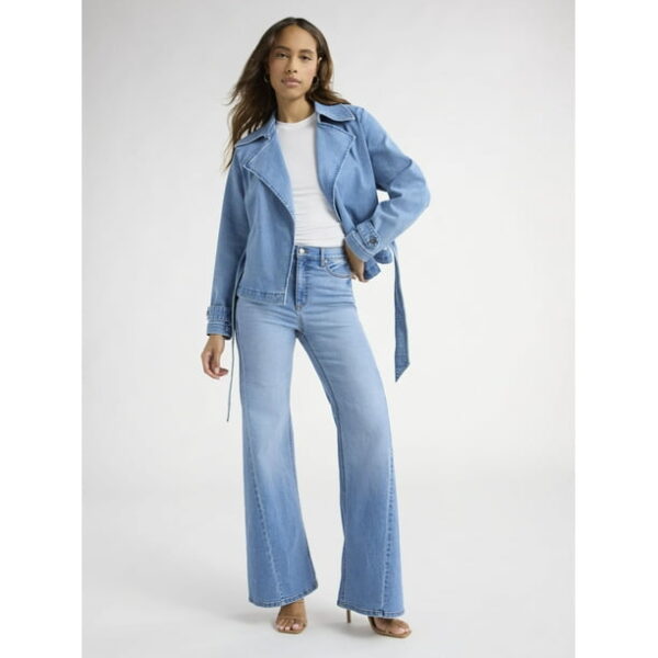Sofia Jeans Women's Belted Cropped Trench Coat, Sizes XS-XXXL
