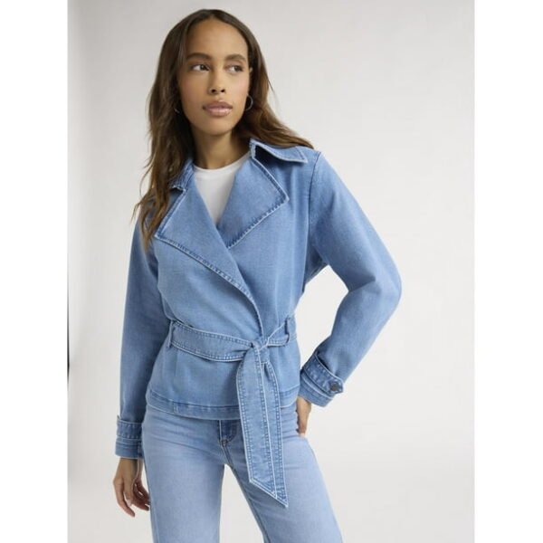 Sofia Jeans Women's Belted Cropped Trench Coat, Sizes XS-XXXL