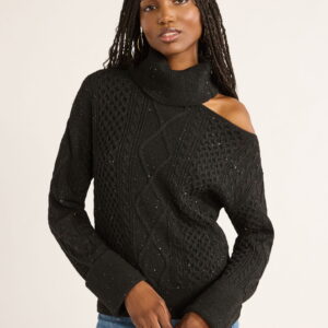 Sofia Jeans Women's Cozy Shine Sweater with Long Sleeves, Mid-weight, Sizes XS-XXXL