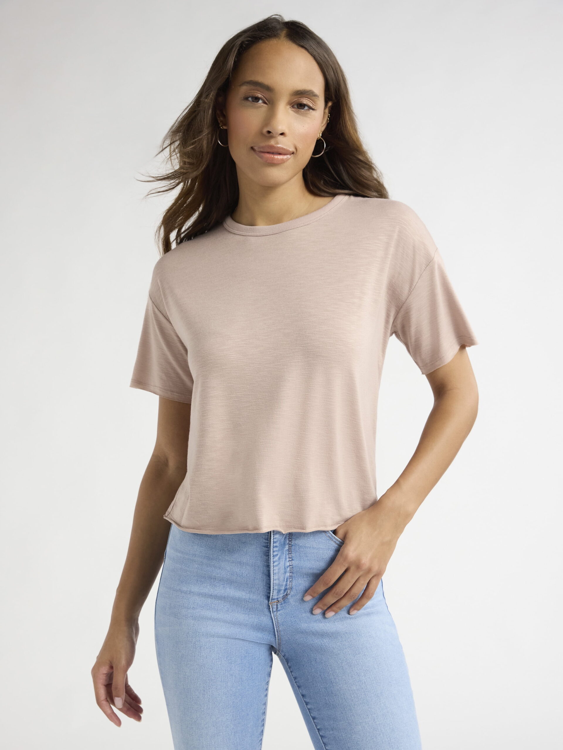 Sofia Jeans Women's Crewneck Tee with Short Sleeves, Sizes XS-XXXL