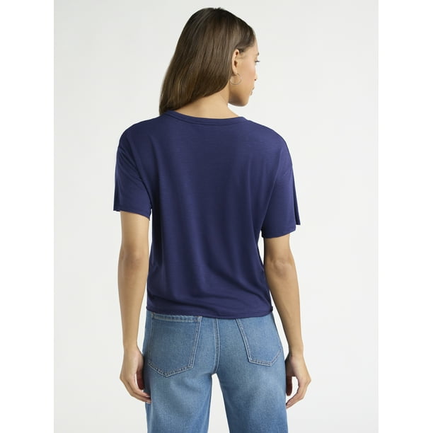 Sofia Jeans Women's Crewneck Tee with Short Sleeves, Sizes XS-XXXL
