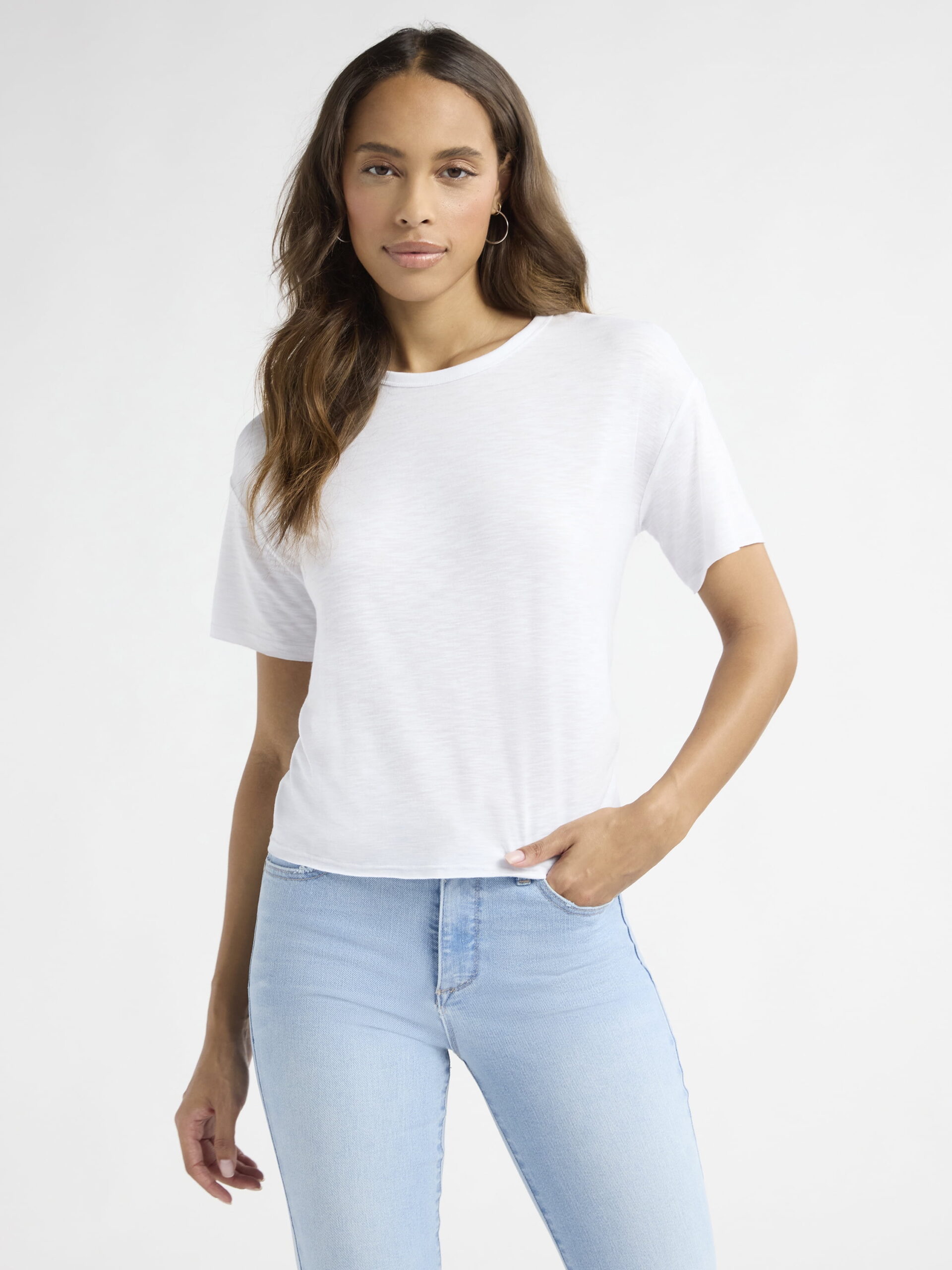 Sofia Jeans Women's Crewneck Tee with Short Sleeves, Sizes XS-XXXL