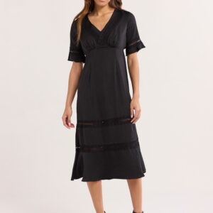 Sofia Jeans Women's Lace Inset Midi Dress, Mid Calf Length, Sizes XS-XXXL