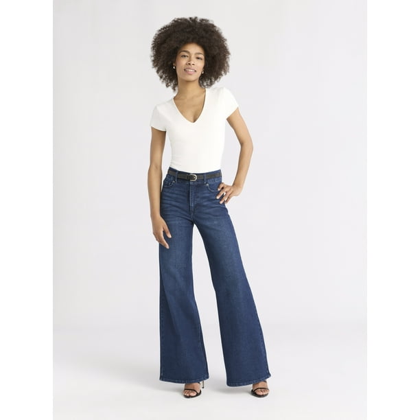 Sofia Jeans Women's Margot Wide Leg High Rise Jeans, 30.5" and 32.5" Inseams, Sizes 0-28