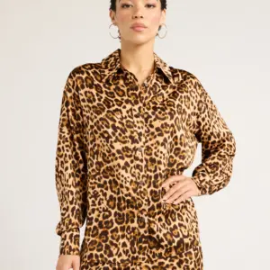 Sofia Jeans Women's Oversized Boyfriend Shirt with Long Sleeve, Sizes XS-XXL