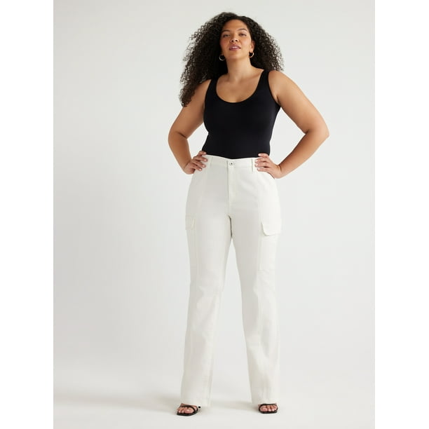 Sofia Jeans Women's Plus Marisol Bootcut Mid Rise Cargo Jeans, 0-28W