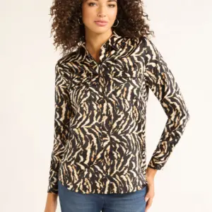 Sofia Jeans Women's Pocket Blouse with Long Sleeves, Sizes XS-XXXL