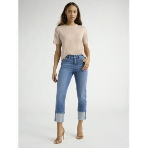 Sofia Jeans Women's Slim Cuffed Denim Mid Rise Jeans, 27" Inseam, Size 0-20