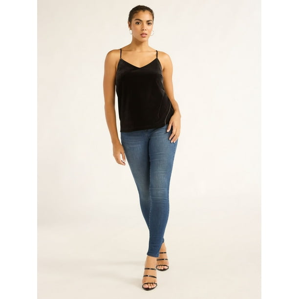 Sofia Jeans Women's Velvet Tank Top, Sizes XS-XXXL