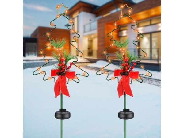 Solar Red Berries Tree Stake Lights Xmas Solar Pathway Light Garden Yard 2Pcs Solar Red Berries Tree Stake Lights Xmas Solar Pathway Light Garden Yard 2Pcs