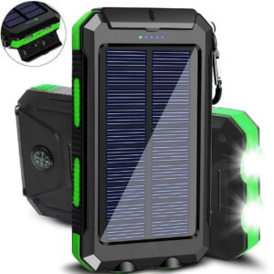 SOLPOWBEN 20000mAh Solar Charger for Cell Phone iphone, Portable Solar Power Bank with Dual 5V USB Ports, 2 Led Light Flashlight, Compass Battery Pack for Outdoor Camping...