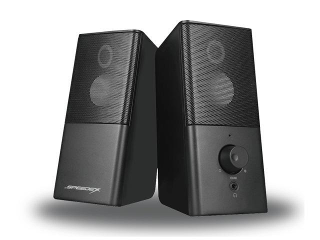 Speedex Multimedia 2.0 channel 6W stereo 3.5mm + USB powered with front headset output connector PC speaker