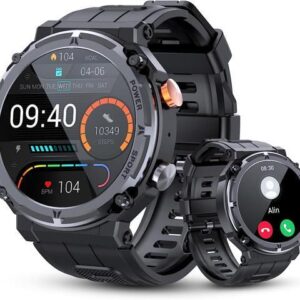 Sport Smart Watch, 5ATM Waterproof Military Smart Watches for Men with Bluetooth Call (Answer/Dial Call), 1.39'' Outdoor Tactical Fitness Tracker