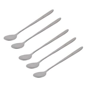 Stainless Steel Tea Coffee Dessert Stir Long Handle Spoon 18.7cm Length 5 PCS