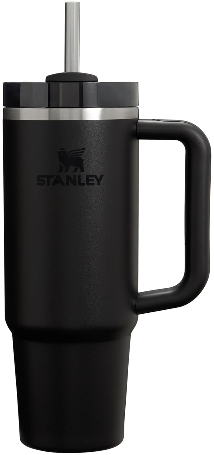 Stanley Quencher H2.0 Tumbler with Handle and Straw 30 oz | Flowstate 3-Position Lid | Cup Holder Compatible for Travel | Insulated Stainless Steel Cup | BPA-Free | Black 2.0