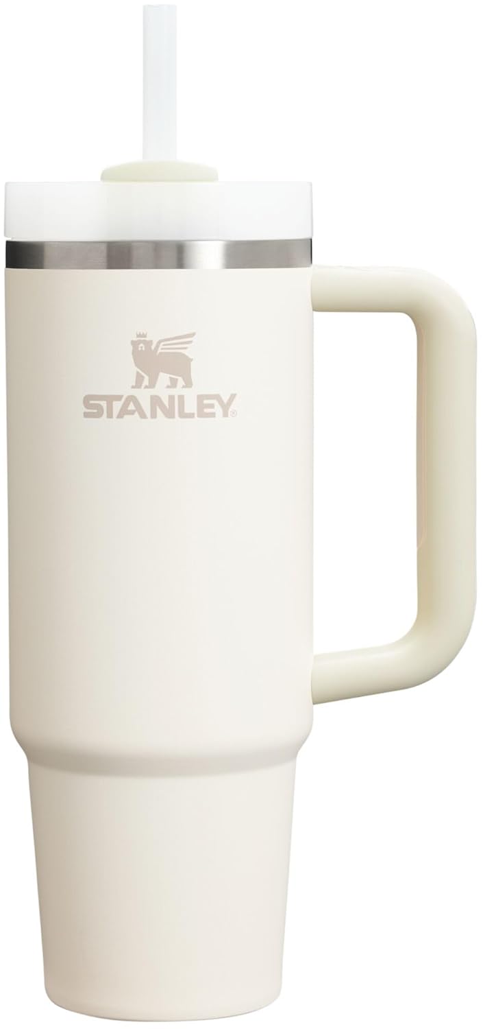 Stanley Quencher H2.0 Tumbler with Handle and Straw 30 oz | Flowstate 3-Position Lid | Cup Holder Compatible for Travel | Insulated Stainless Steel Cup | BPA-Free | Cream 2.0