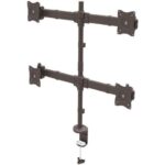StarTech ARMQUAD Quad Monitor Mount - Articulating - Clamp or Grommet Mount - Monitors up to 27" - VESA Mount - 4 Monitor Setup