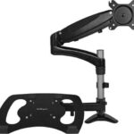 StarTech ARMUNONB Laptop Monitor Stand - Computer Monitor Stand - Full Motion Articulating - VESA Mount Monitor Desk Mount