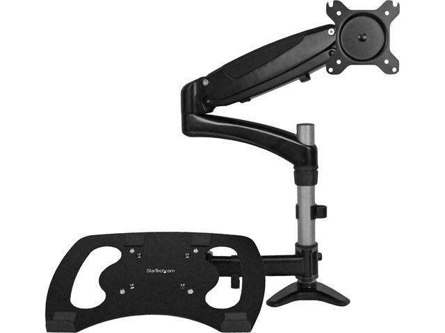 StarTech ARMUNONB Laptop Monitor Stand - Computer Monitor Stand - Full Motion Articulating - VESA Mount Monitor Desk Mount