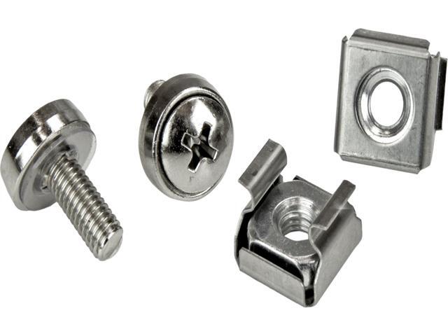 StarTech CABSCRWM520 StarTech.com Rack Screws - 20 Pack - Installation Tool - 12 mm M5 Screws - M5 Nuts - Cabinet Mounting Screws and Cage Nuts