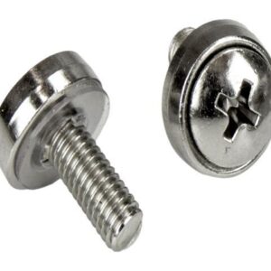StarTech CABSCRWM520 StarTech.com Rack Screws - 20 Pack - Installation Tool - 12 mm M5 Screws - M5 Nuts - Cabinet Mounting Screws and Cage Nuts