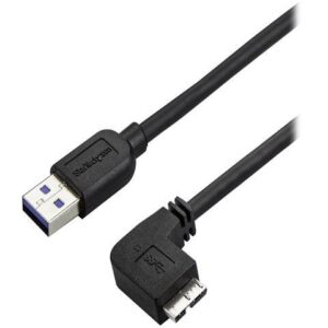 StarTech.com 1m 3 ft Slim Micro USB 3.0 Cable - M/M - USB 3.0 A to Right-Angle Micro USB - USB 3.1 Gen 1 (5 Gbps)