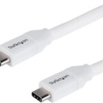 StarTech.com USB2C5C4MW USB C to USB C Cable - 13 ft / 4m - 5A PD - M/M - White - USB 2.0 - USB-IF Certified - USB Type C Cable - USB C Charging Cable