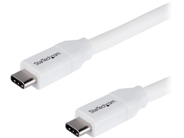 StarTech.com USB2C5C4MW USB C to USB C Cable - 13 ft / 4m - 5A PD - M/M - White - USB 2.0 - USB-IF Certified - USB Type C Cable - USB C Charging Cable